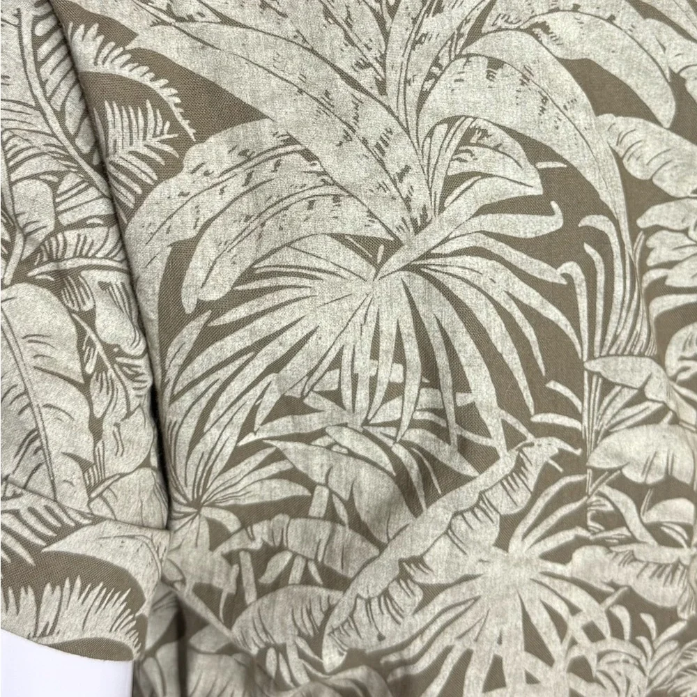 Vintage Late 1970s Early 80s Green Tropical Print Cotton Midi Dress - Picture 3 of 8